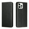 thumbnail image 2 of SaniMore for iPhone 15 Pro Wallet Case, Wrist Strap Magnetic Clasp, Card Slots Carbon Fibre Skin Shockproof TPU Anti-drop Anti-scractch Stand Business Full Protective Shell for iPhone 15 Pro,Black, 2 of 10