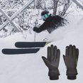 thumbnail image 4 of Cálido sin guantes Pantalla táctil Frío Impermeable a prueba de viento para el trabajo de ciclismo de invierno Hx 102 negro Cola Guantes cálidos, 4 of 7