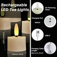 thumbnail image 3 of Rechargeable Candles Tea Lights 6-Pack with Remote Timer, LED Tea Lights Candles , Rechargeable Flameless Candles for Home Decor Seasonal Decor, Dia 1.5"X H 2.2'', 3 of 10