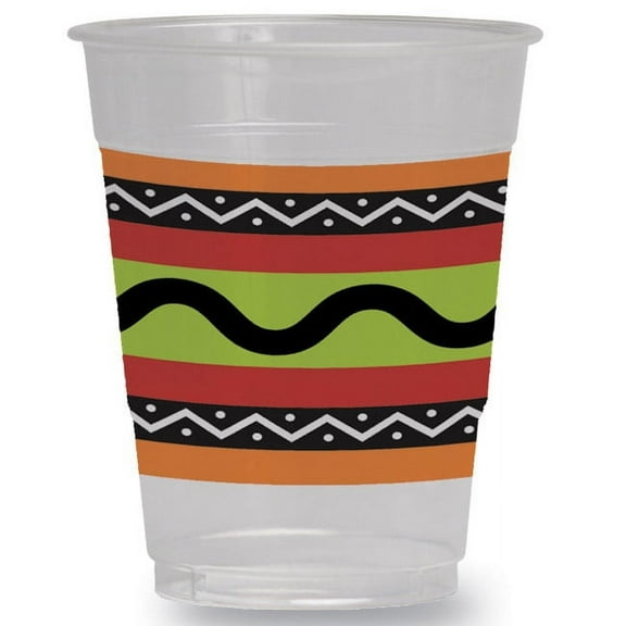 Fiesta Stripes 16oz Plastic Cups 8 Per Pack