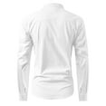 thumbnail image 3 of YFNNUP Casual Button Down Tshirt Mens Stand Collar Dress Shirts Cotton Business Work T-Shirt Slim Fit Long Sleeve Shirt, 3 of 3