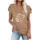 thumbnail image 1 of Blusa informal con estampado de manga corta y cuello en V de verano para mujer con estilo OAVQHLG3B Store  lin121212, 1 of 4