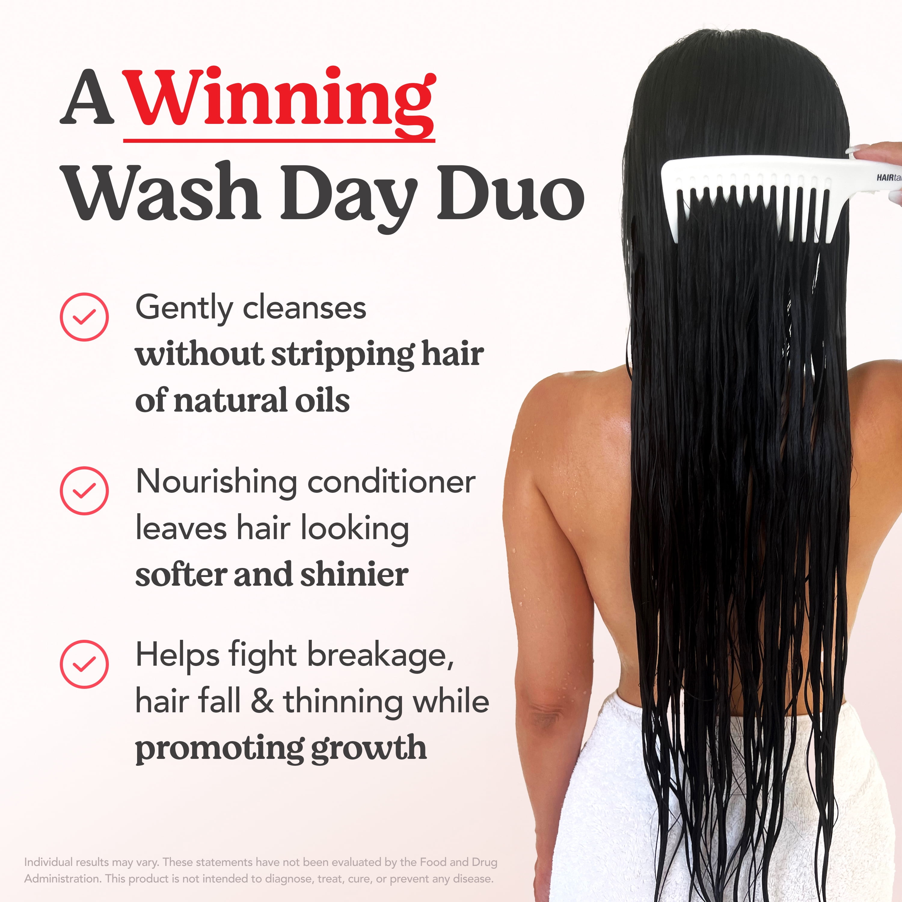 HAIRtamin® Biotin & Botanicals Shampoo & Conditioner Set | Nourishing Duo for Stronger, Thicker-Looking Hair | 7 fl oz