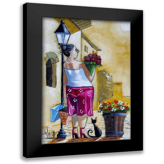 West, Ronald 13x18 Black Modern Framed Museum Art Print Titled - The Bus Stop