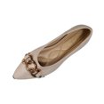 thumbnail image 2 of RuiJiao Women's Plus-Size Pointed-Toe Flats, Breathable Woven Fabric, Comfortable Casual Shoes in Beige and Brown, 2 of 9
