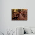 thumbnail image 3 of Trademark Fine Art 'Autumn Bridge' Brushed Aluminum Wall Art Art by Kurt Shaffer, 3 of 4