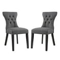 thumbnail image 1 of Modern Contemporary Urban Design Dining Kitchen Room Side Chair, Set of Two, Fabric, Grey Gray, 1 of 5