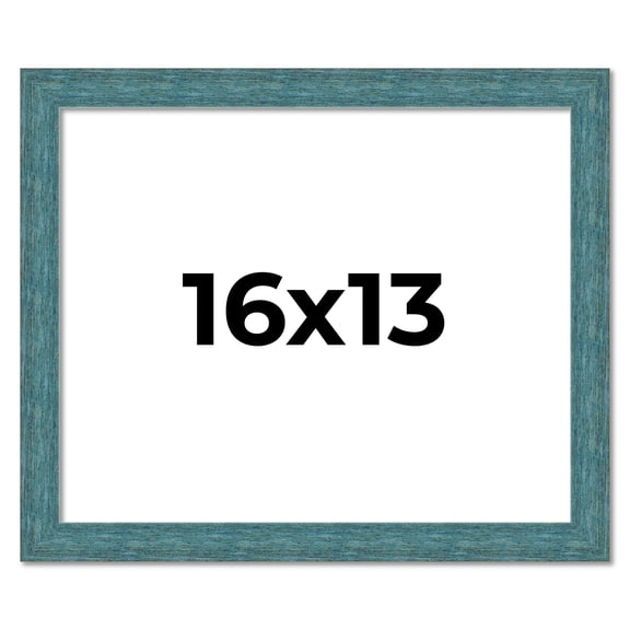 16x13 Frame Blue Rustic Barnwood Solid Wood Picture Frame Width 1.25 Inches | Interior Depth 0.5