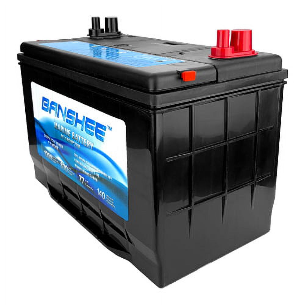 Banshee  12V 77Ah Deep Cycle Marine Battery for Replacement Optima D27M - Group Size 27 - image 4 of 4