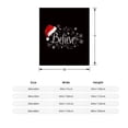 thumbnail image 3 of Cozy Flannel Blanket with Elegant ' Believe ' Cursive Design & Snowflakes - Perfect for Sofa Travel Bed or Chair - Soft & Warm, 3 of 5