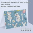 thumbnail image 3 of Yayeee Toggle Light Switch Wall Plate 3-Gang 6.37"x4.48" Decorative Outlet Cover, Cartoon Easter Bunnies, 3 of 7