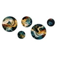 thumbnail image 2 of Designart "Marble Liquid Ink Blue and Yellow I" Abstract Marble Metal Wall Art Set of 5 Piece, 2 of 5