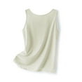 thumbnail image 2 of Zedker Tank Tops for Women Neck Sleeveless Silk Satin Camisole Basic Blouses Business Casual Outfits Khaki Plus XXL, 2 of 5