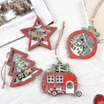 thumbnail image 4 of 1pc Hollow Wooden Christmas Tree Car Creative Pendant With Led Light For Home, 4 of 4