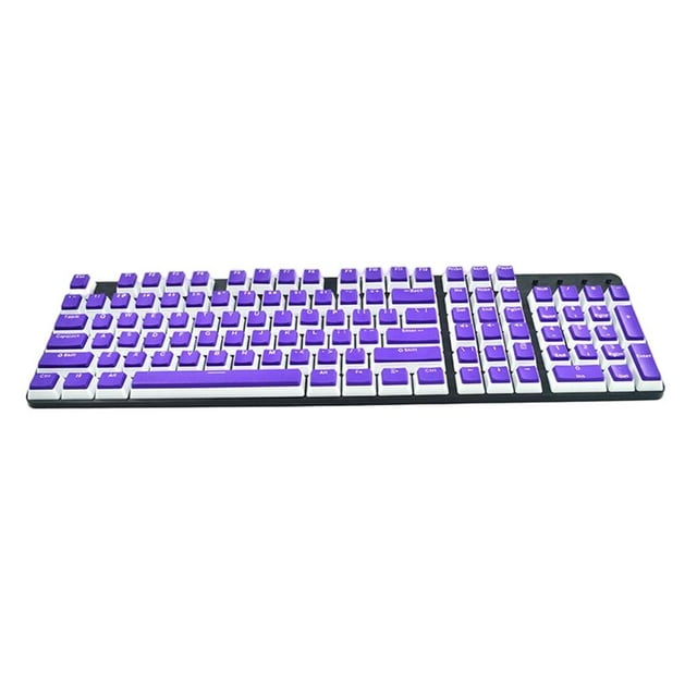 Pudding Set, Full 104 Key Set Opaco Double Color PBT Keycap Set para 61/64/68/72/87/98/104 Tec mecánicos DIY Púrpura B Soledad Tecla de pudín