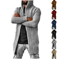 thumbnail image 5 of ZACPNCV Mens Shawl Collar Long Cardigan Casual Knit Open Front Sweater Fall Winter Thermal Cardigan Sweater, 5 of 5