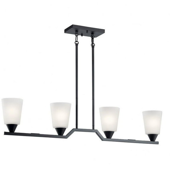 Transitional Four Light Chandelier-Black Finish Bailey Street Home 147-Bel-4187540
