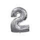 thumbnail image 1 of Globo Metalizado Gigante Forma de Numero 76 cm Celebraciones plateado, 1 of 2