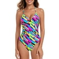 thumbnail image 4 of RELLECIGA&nbsp;Women's V Neck Cutout One Piece Swimsuits, 4 of 6