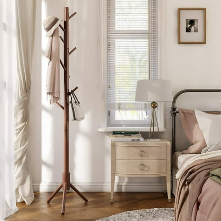 Vasagle Coat Rack Solid Wood Stand Free Standing Hall Tree With 8 Hooks Dark Walnut Urcr04wn Canada Vasagle Coat Rack Solid Wood, Free Standing Coat Racks Canada