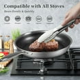 thumbnail image 5 of Stainless Steel Frying Pan Nonstick Frying Pan with Lid 10 Inch  Stainless Steel Skillet Woks Pan for Gas Electric Induction Ceramic Stoves and Oven, 5 of 6