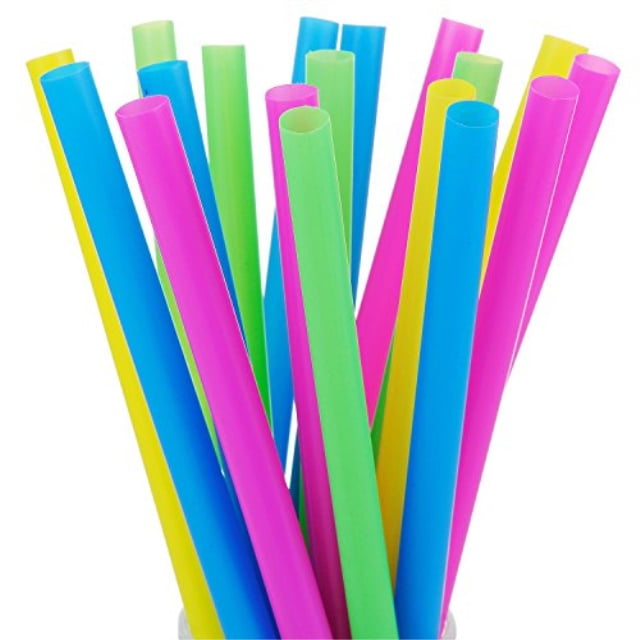alink 100 extra large plastic bubble tea smoothie milkshake straws, 1/2