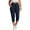 Navy Blue, variant on High Waist Yoga Pants - Stretchy Polyester Fabric, Eighth Length, Workout & Daily Wear, Machine Wash, Spring/Summer/Fall