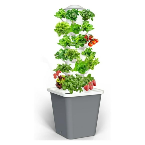 Hydroponics Growing System, 30-Plant Indoor Tower with Pump System, Plants Germination Kit