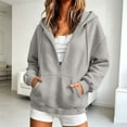 thumbnail image 2 of NominalSnug Half Zip Hoodies for Women Casual Long Sleeve Hooded Sweatshirts Fashion Fall Winter Comfy Top, 2 of 8