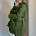 thumbnail image 4 of MaFYtyTPR Winter Women Maternity Multifunctional Coats Casual Solid Color Warm Pocket Hooded Zipper Puffer Down Jacket Z-Green L, 4 of 4