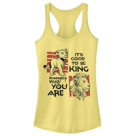 Junior's Lion King Good to Be King Racerback Tank Top Banana X Large