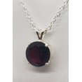 thumbnail image 2 of Natural 9mm Round Garnet Sterling Silver Necklace, 2 of 8