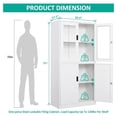 thumbnail image 3 of saney Storage Cabinet with Doors and Shelves,Display Cabinet with Glass Doors, Freestanding Kitchen Pantry Cabinet with Glass Doors and Shelves for Home Office, Pantry,Kitchen Bathroom, 3 of 8