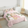thumbnail image 3 of Homewish Snowman Rabbit 2pcs Bedding Comforter Set for Kids Children Teens,Kawaii Bowknot Gingerbread Man Twin Comforter Sets,Xmas Festival Breathable Bedding Set,Lightweight Room Decor,Reversible, 3 of 8