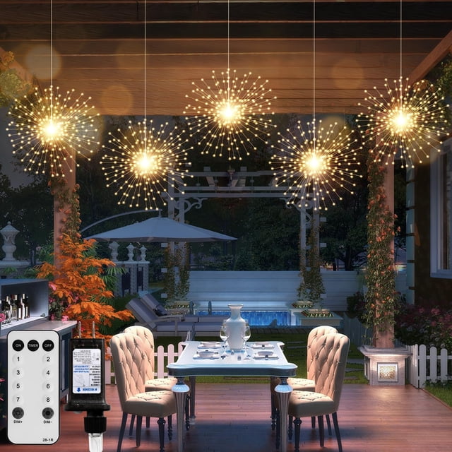 Luzes de Cordão DoonDar Pacote com 5 - 200 LED Branco Quente 8 Modos
