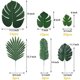 thumbnail image 2 of Set of 60 Artificial Palm Leaves Golden Tropical Leaves with Stems Jungle Leaves Decorations for Hawaiian Luau Party Beach, 2 of 4