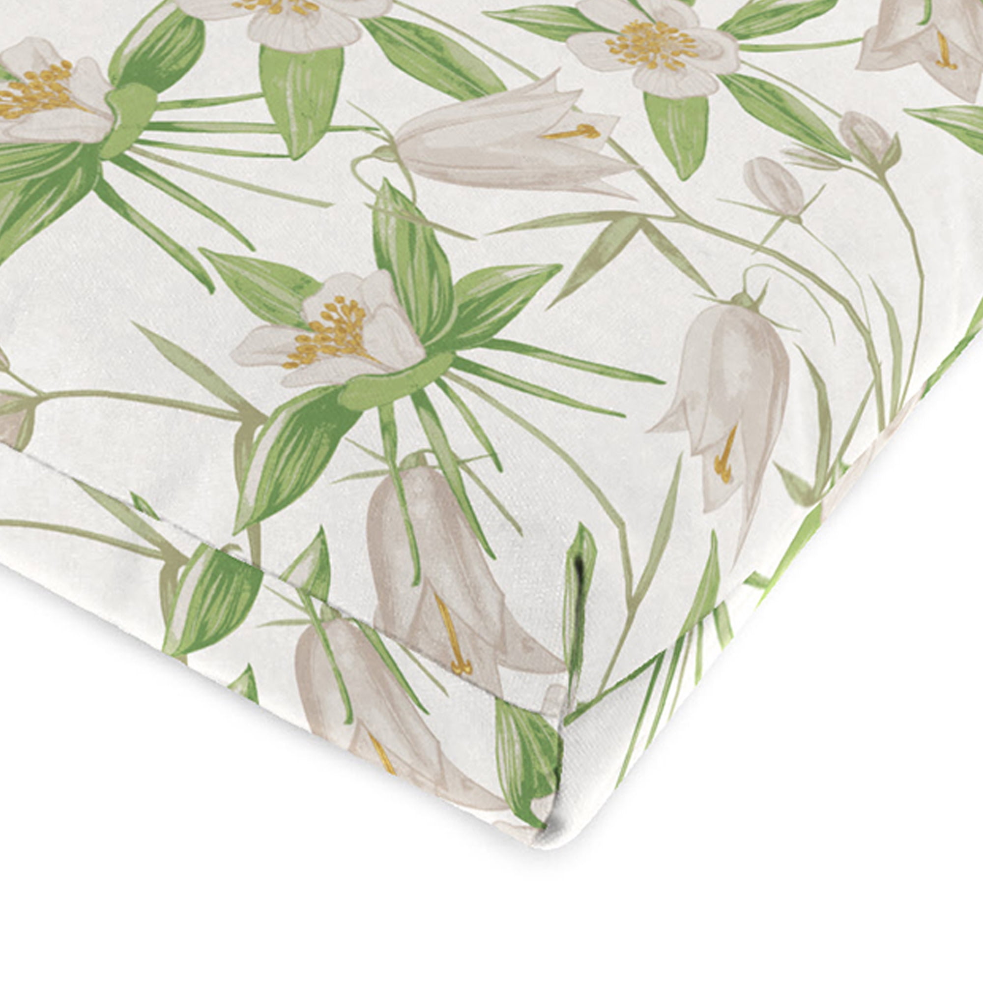 Jordan Manufacturing 44" x 22" Alleah Chutney Cream Floral Rectangular Outdoor Chair Cushion with Ties and Hanger Loop