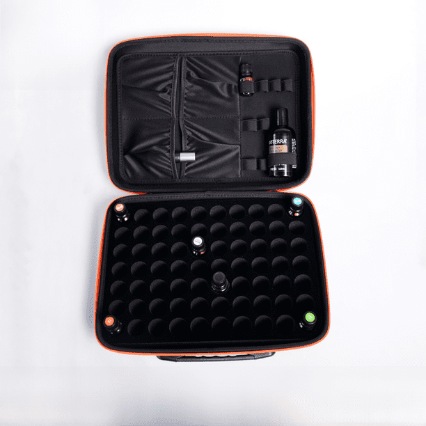 Bolsa de almacenamiento de aceites esenciales, bolsa de transporte de 15 ml, a prueba de golpes, pequeña caja con cuentas rodantes, para llevar en el equipaje de mano Merlot