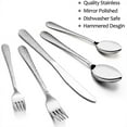 thumbnail image 4 of Vesteel Hammered Silverware Set, 40-Piece Stainless Steel Flatware Cutlery Set for 8, Includes Knives, Forks, Spoons, Mirror Polished & Dishwasher Safe, 4 of 7