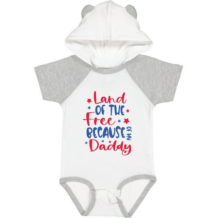

Inktastic Memorial Day Land of the Free Because of My Daddy Gift Baby Boy or Baby Girl Bodysuit