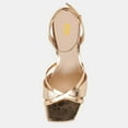 thumbnail image 3 of FSJ Women Graceful Square Open Toe Adjustable Ankle Strap Sandals Chunky Low Heels Pumps Sexy Party Summer Dress Pumps Shoes Size 8 Gold, 3 of 5