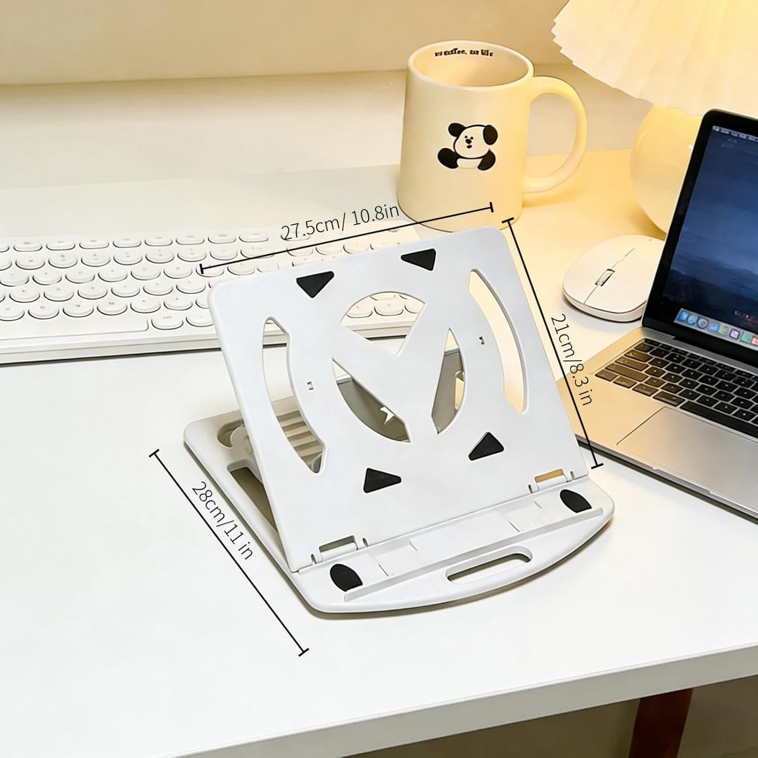 Portable Laptop Stand, Ergonomic & Foldable, Computer Stand 7 Adjustable Angles, 360° Rotating, Cooling Vent Design, Lightweight for Desk, Office, Travel, Home