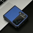 thumbnail image 5 of Case for Samsung Galaxy Z Flip 3, Carbon Fiber Leather Soft TPU Shockproof Drop Resistant Anti-Scratches Slim Folding Cover for Samsung Galaxy Z Flip 3,Blue, 5 of 6
