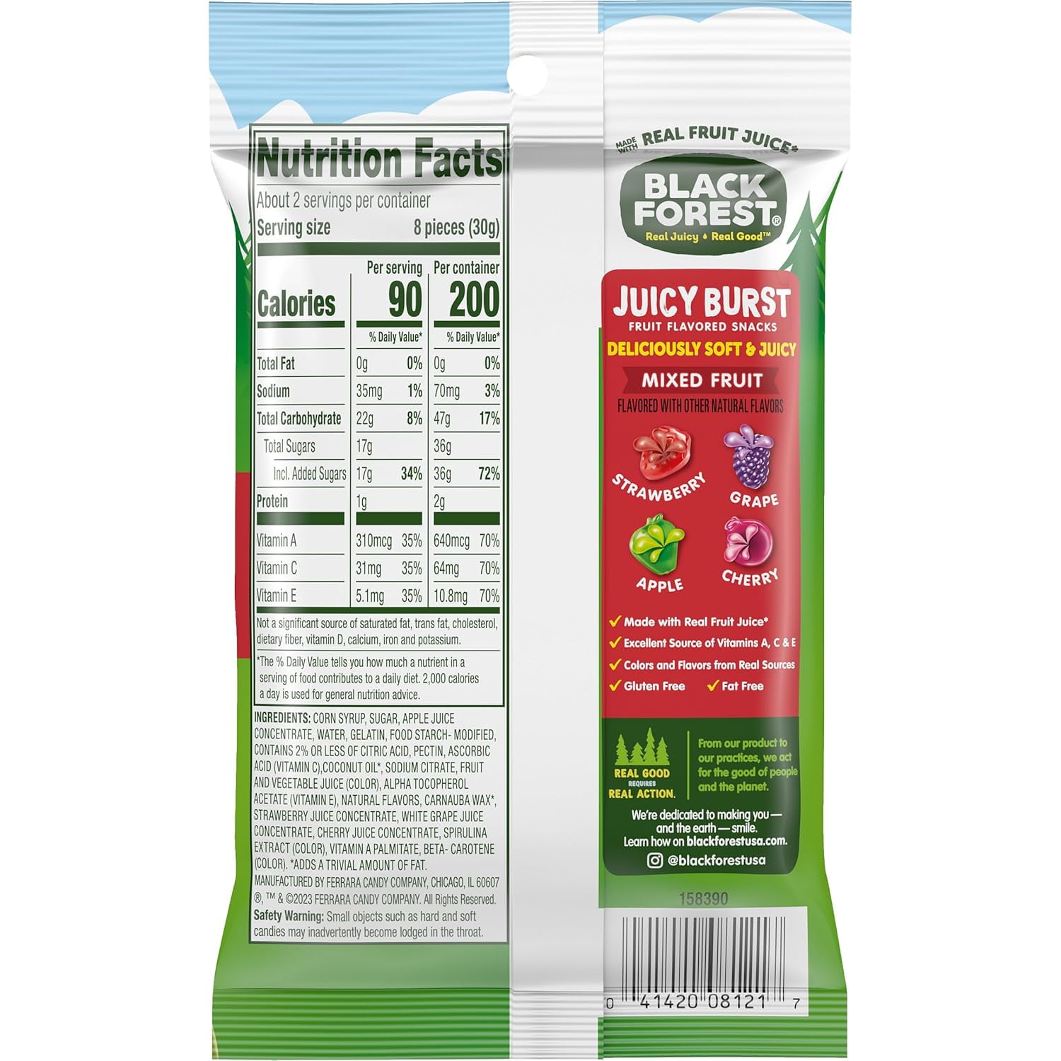 Black Forest Juicy Burst Fruit Snacks, Mixed Fruit, 2.25 Ounce Pouches (Pack of 12) bundled by SUPERDEALS with Mystery Gift