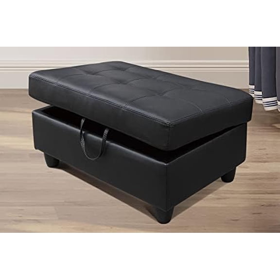 Sectional Sofa Ottoman for Living Room Furniture, 35" Sectional Couch Ottoman Folding Storage Ottoman Bench Footrest Bedroom Bench Storage Chest（A-Black）$$Furniture