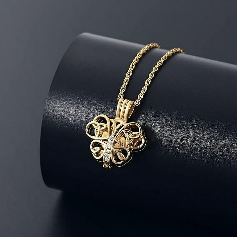 Butterfly Urn Necklace For Ashes With Heart Mini Holder Cremation