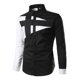 thumbnail image 3 of Camisa y blusa de manga larga con cuello vuelto para hombre, estilo casual, a la moda, con botones ajustados, bloques de color y costuras en contraste, camisa de manga larga con botones para hombre, 3 of 4