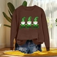 thumbnail image 5 of Womens St Patricks Day Shirt Cute Gnome Shirts Crew Neck Long Sleeve Tops Shamrock Graphic Sweatshirt Irish Shirts for Women, 5 of 7
