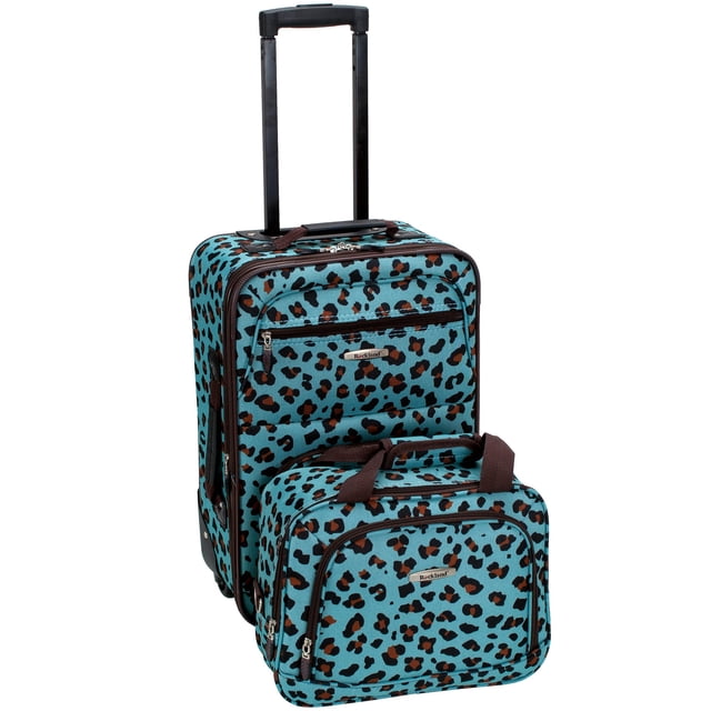 Set de equipaje Rockland Fashion Softside Upright Blue Leopard
