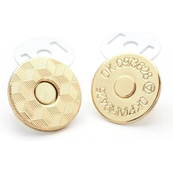 CRAFTME STUDIO Gold 10mm Magnetic Snap Buttons (6 Pack) – Strong Clasp for Purse, Handbag & Sewing Closures (MNC)